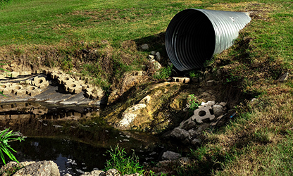 Water pollution occurs when sewage is allowed to drain in bodies of water